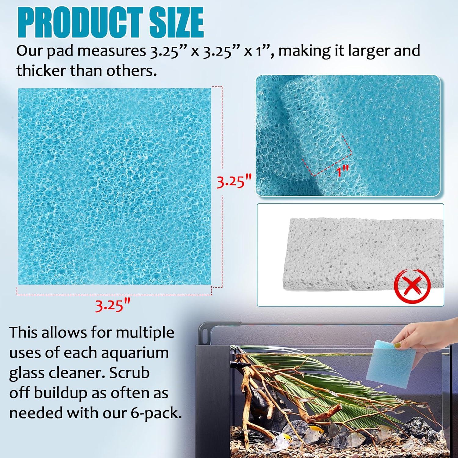 Limpiador de Acuarios Aussio - Paquete de 6 Esponjas 21x21x6.5cm