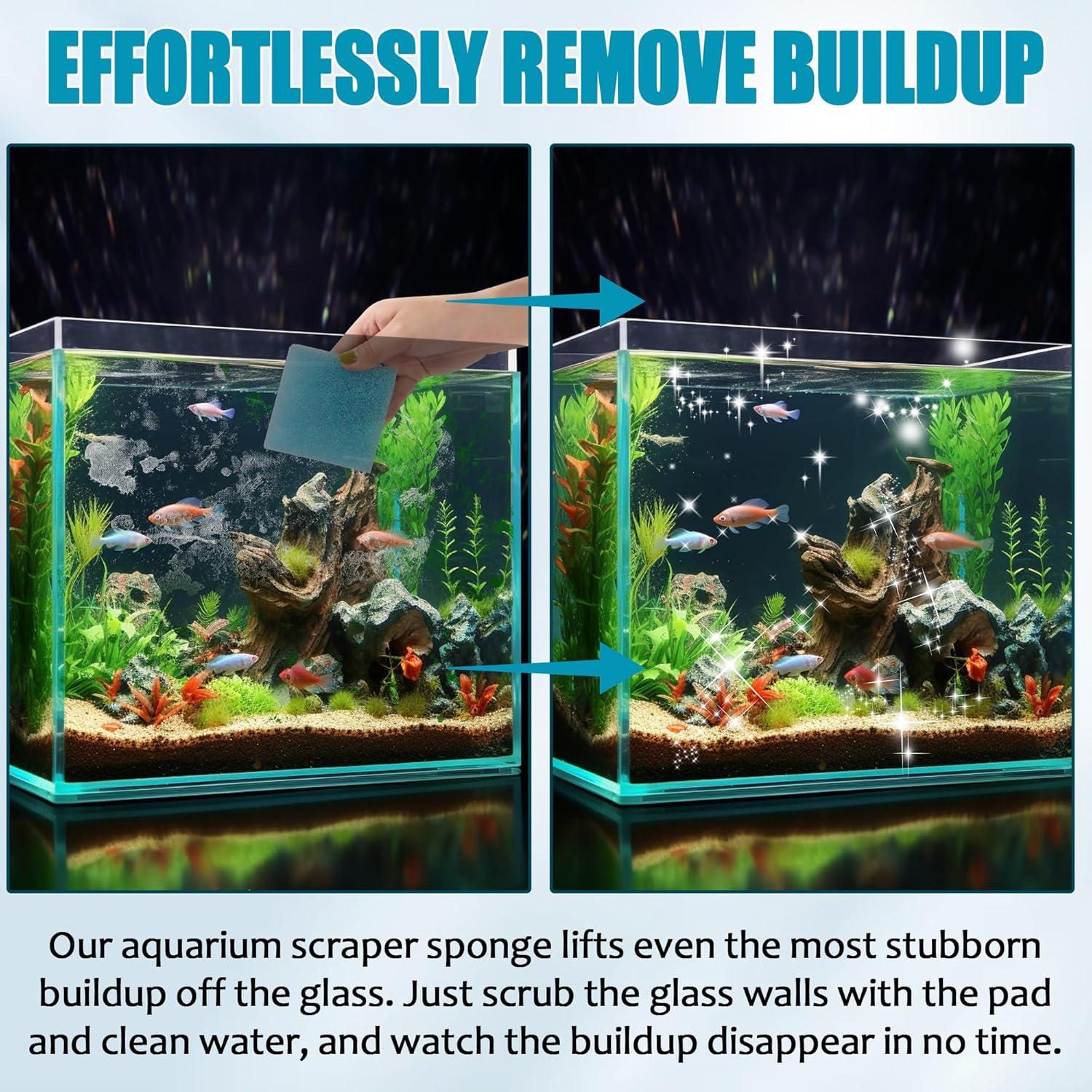 Limpiador de Acuarios Aussio - Paquete de 6 Esponjas 21x21x6.5cm