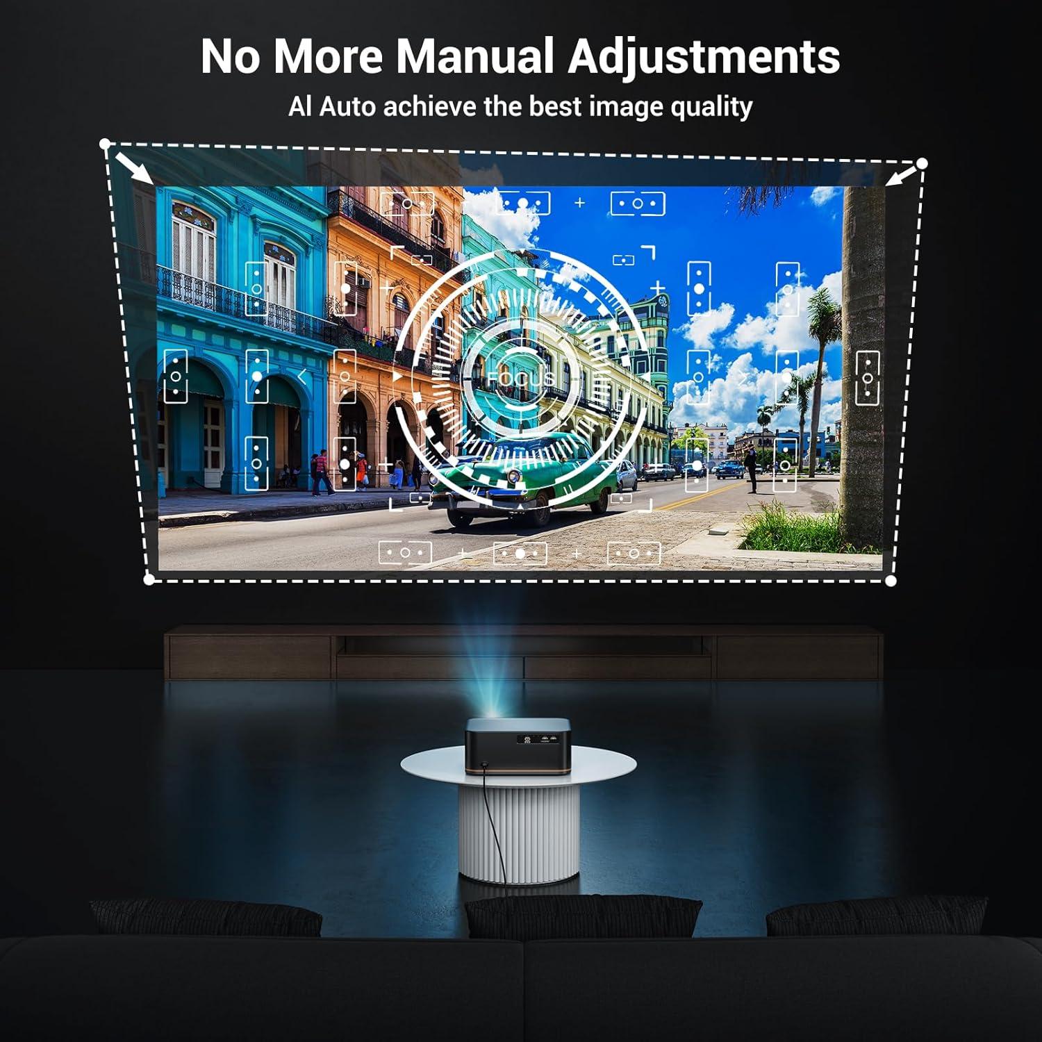 Proyector 4K HAPPRUN JQ820 WiFi 6 Bluetooth 5.2 300"