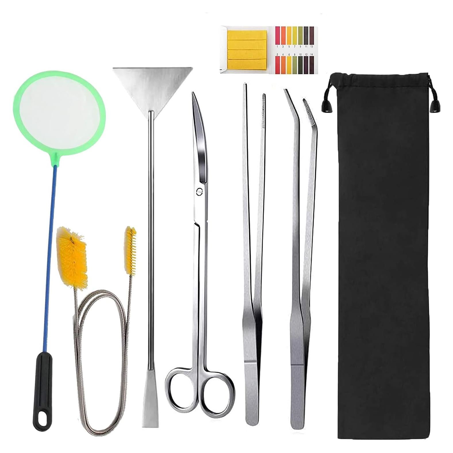 Kit de herramientas para acuarios 7 en 1 Lxiyu - Acero inoxidable