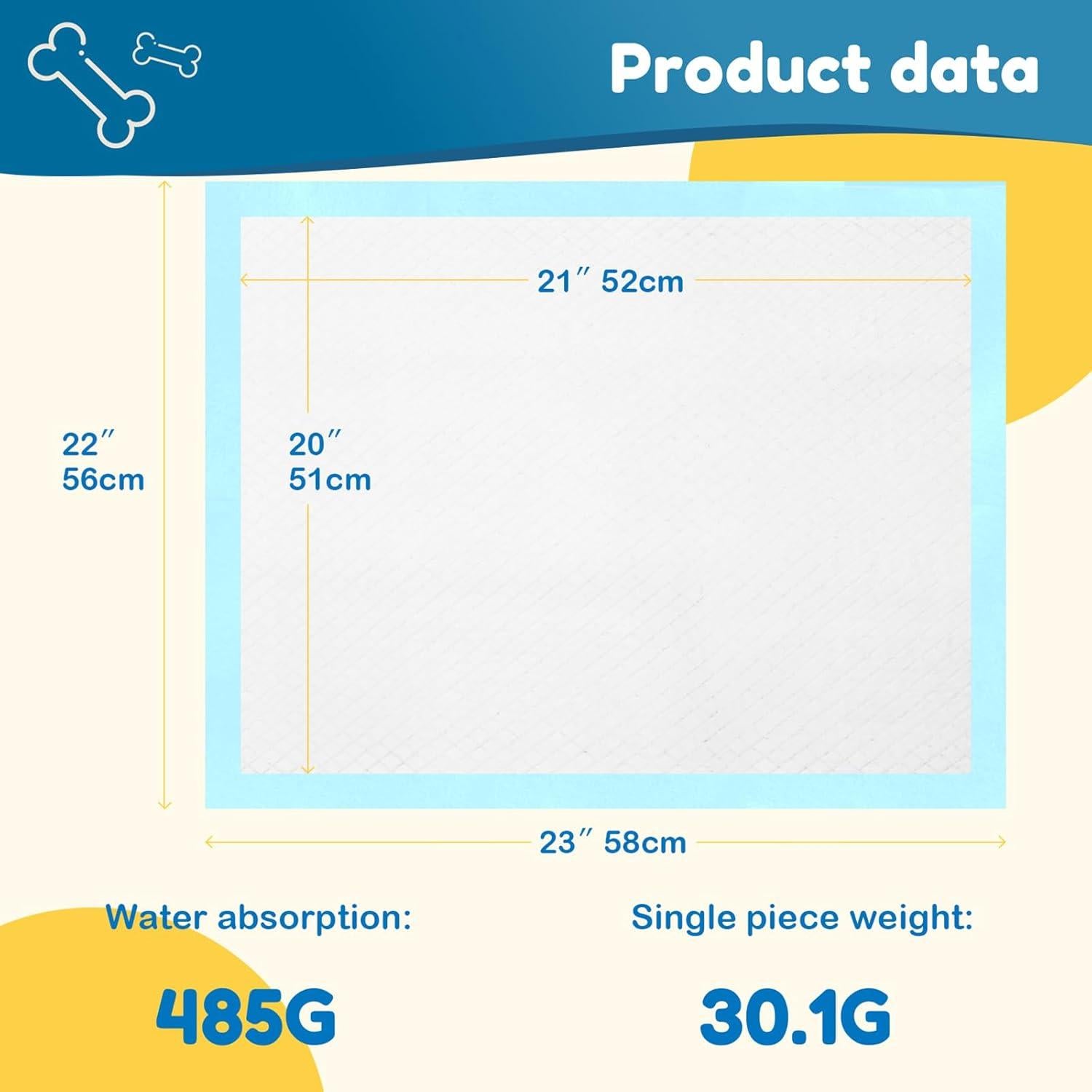 Alfombrillas Desechables para Perros HEPPYPLUS 90 Unidades 56x58cm