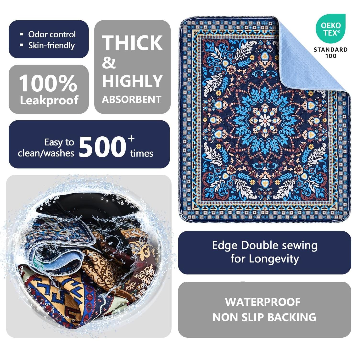 Almohadillas Lavables Qeils para Orina 91x104cm Paquete de 2