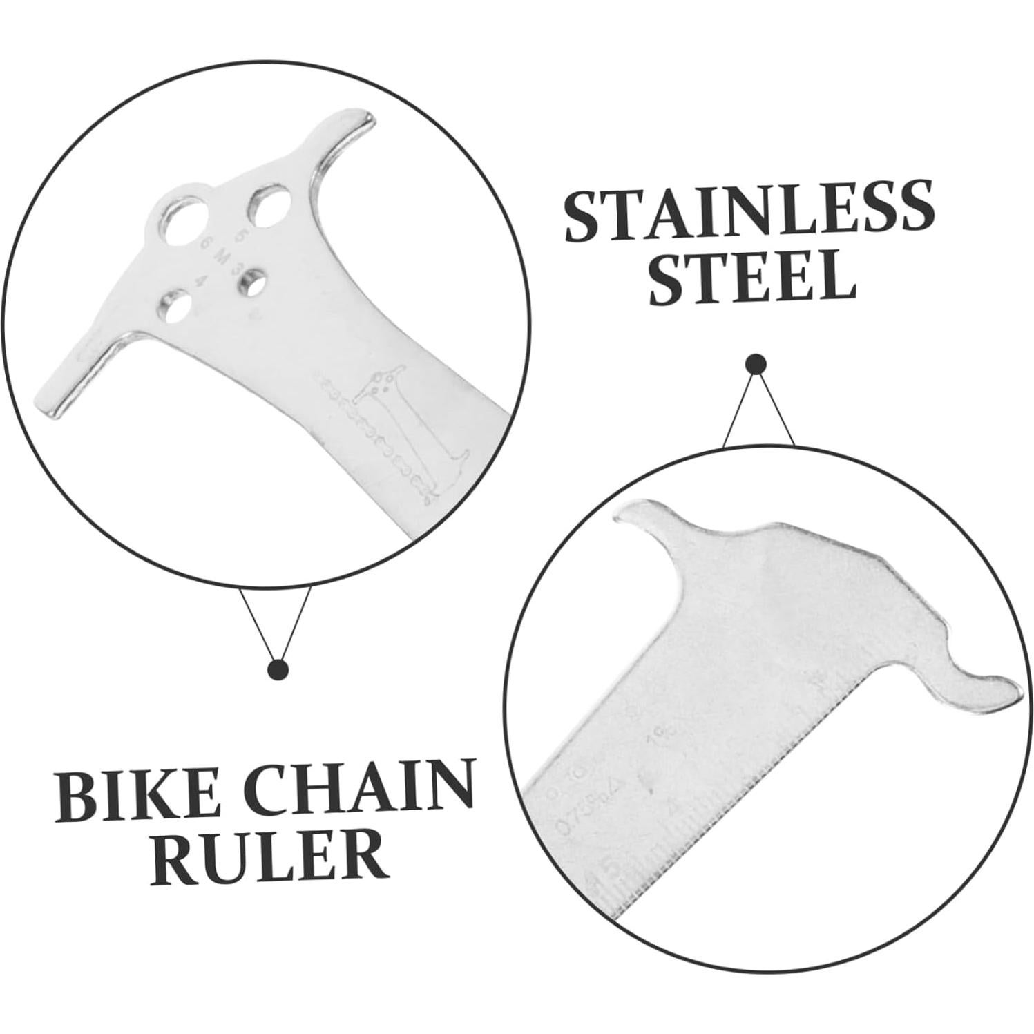 Medidor de Cadena de Bicicleta POPETPOP Acero Inoxidable Portátil