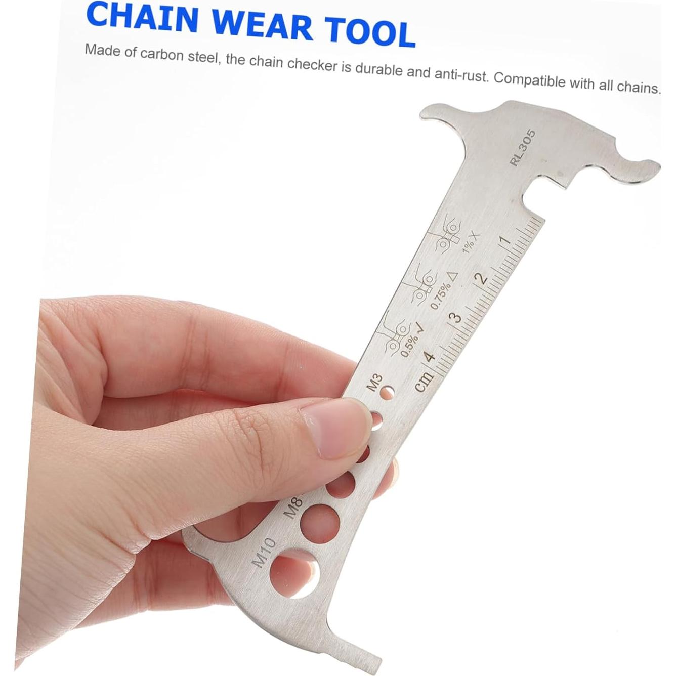 Comprobador de Cadena de Bicicleta POPETPOP Acero Inoxidable