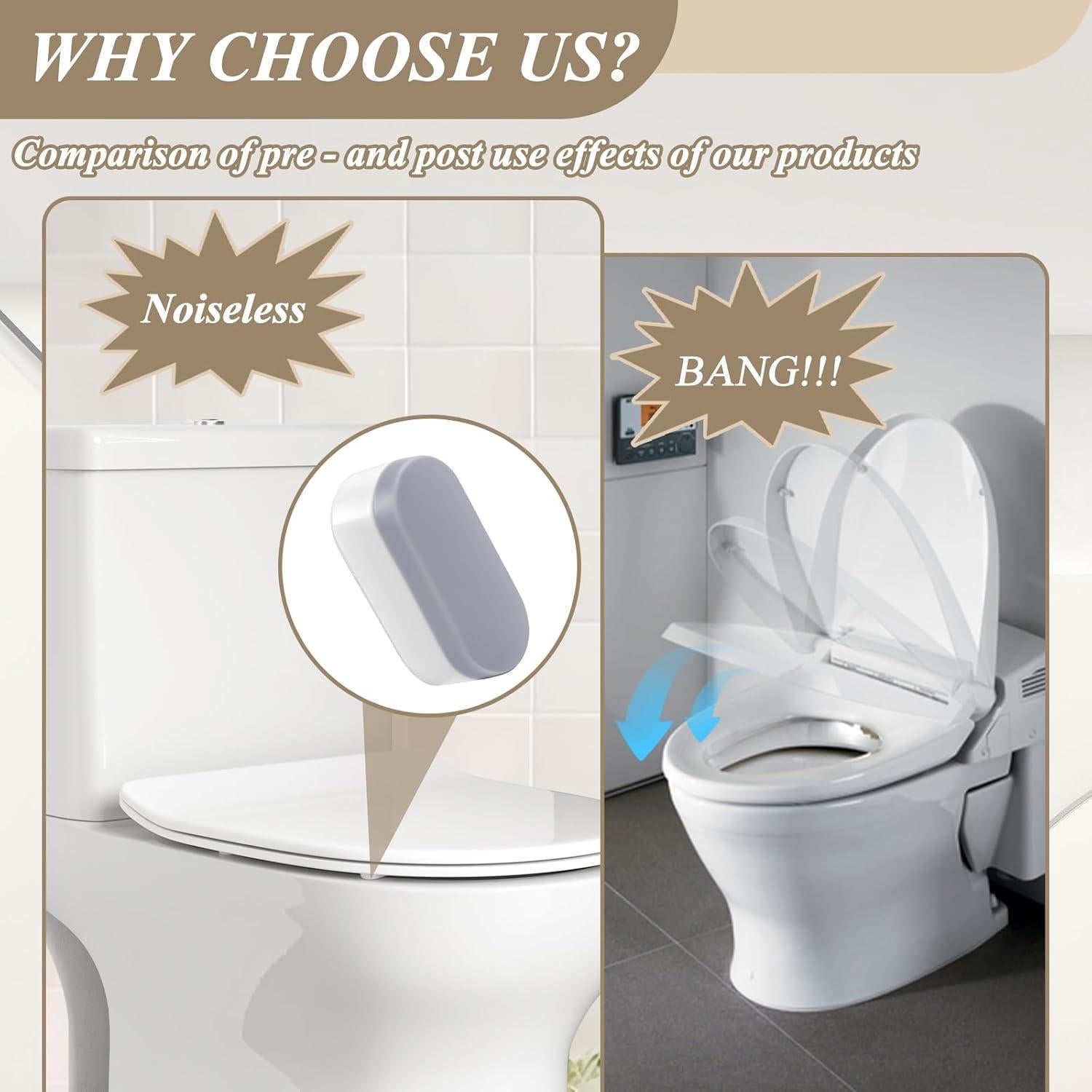 Bumpers Universales para Asientos de Inodoro BEIVOBY - 4 Piezas