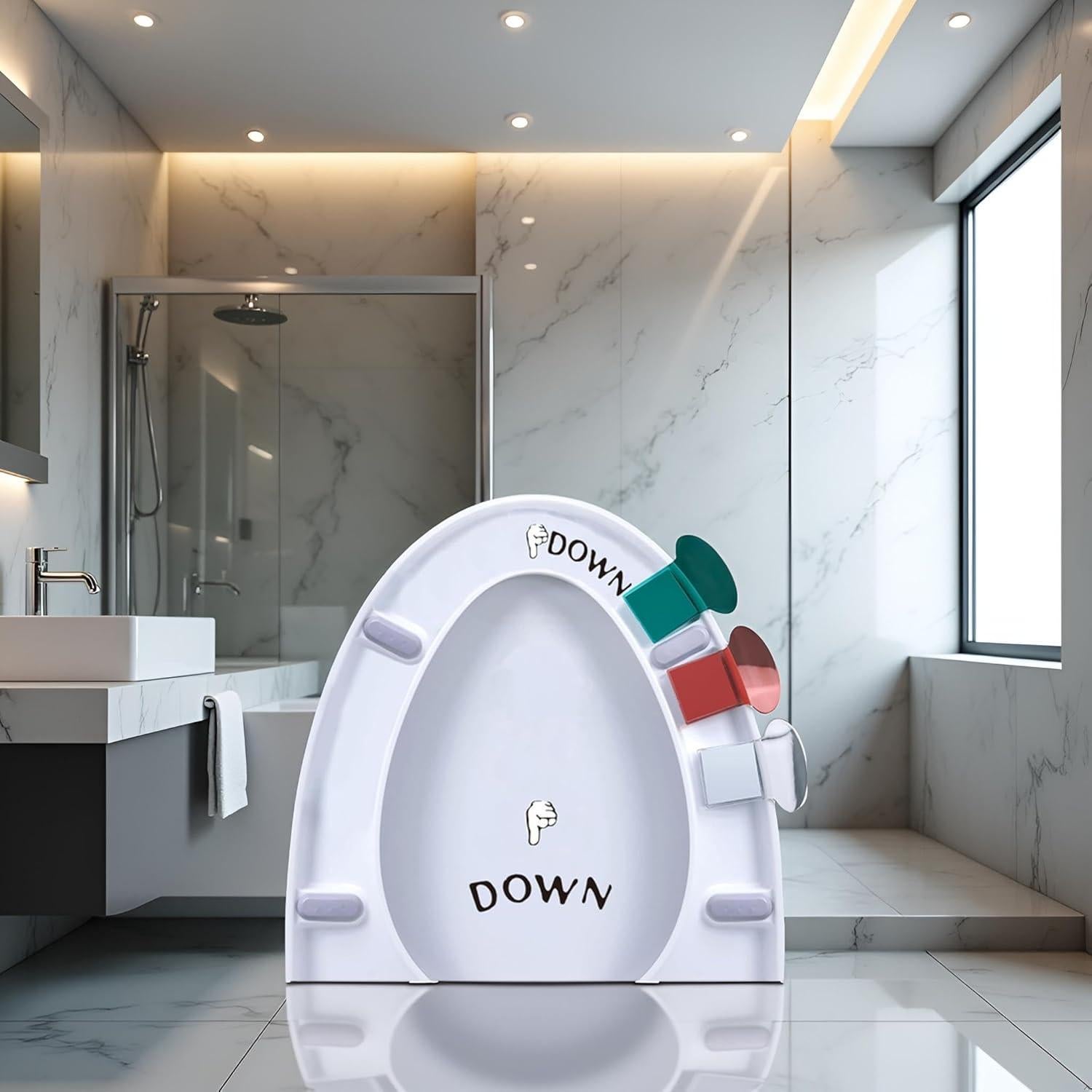 Juego de 3 levantadores de asiento de inodoro Jinshining con calcomanía