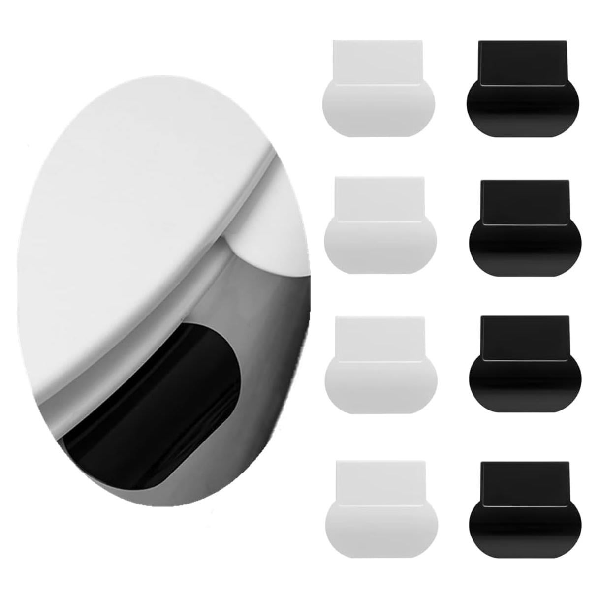 Elevador de Tapa de Inodoro BEARCSRT - 8 Piezas, Blanco y Negro