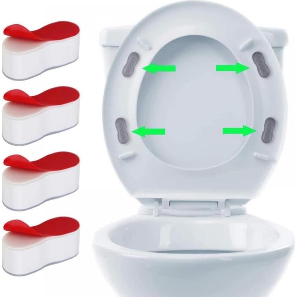 4 Bumpers de Asiento de Inodoro WsjiaboFux Adhesivos Blancos
