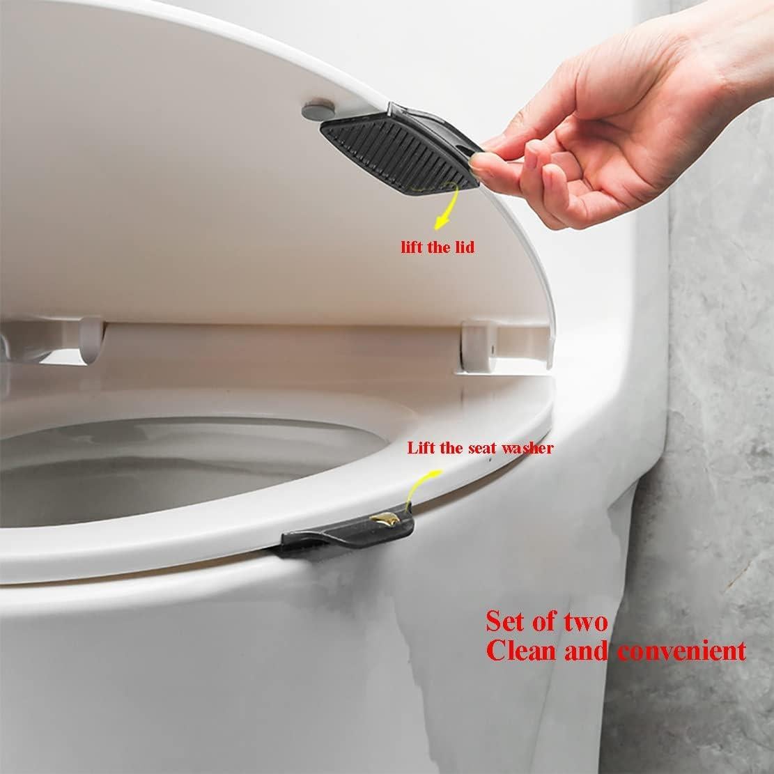 Elevador de Asiento de Inodoro Mango 2 Piezas Negro Ajustable