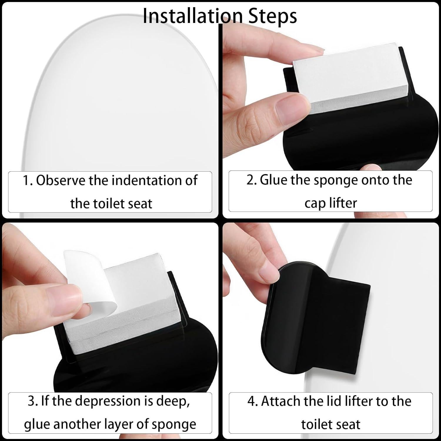 Elevador de Asiento de Inodoro 12 Piezas Ravlzors Autoadhesivo