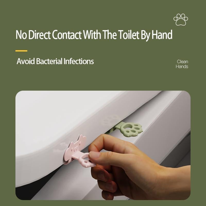 Kleeblatt Toilet Lid Lifter 5 PCS, Silicone Cute Cat Toilet Seat Cover Lifter Handle, Can Avoid Touching, Tabs to Lift Seat,