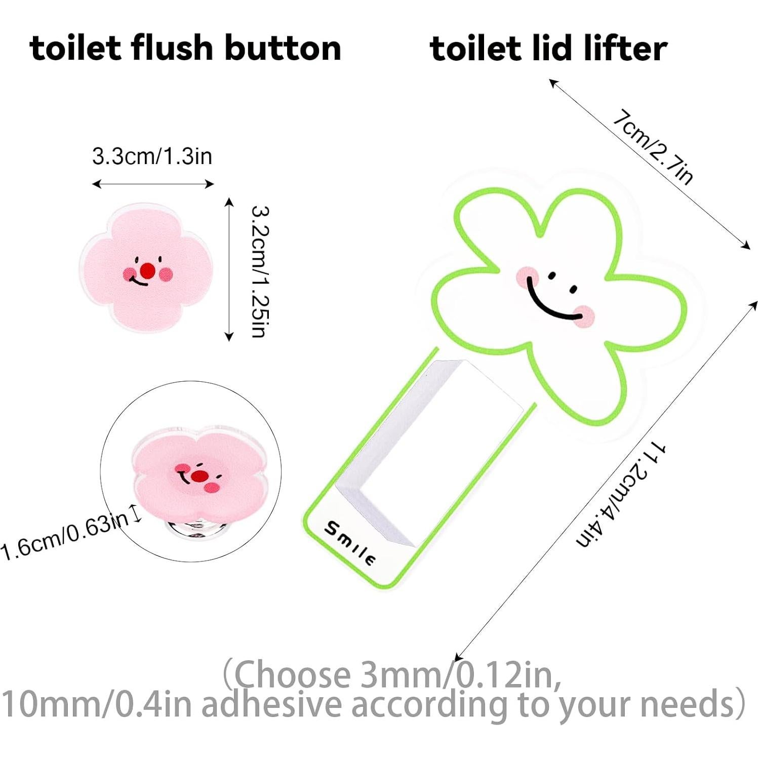 Levantador de tapa de inodoro Lasuroa, rosa/verde/blanco