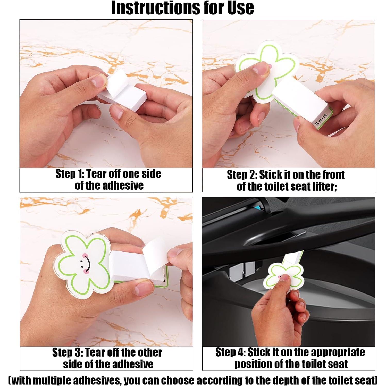 Levantador de tapa de inodoro Lasuroa, rosa/verde/blanco