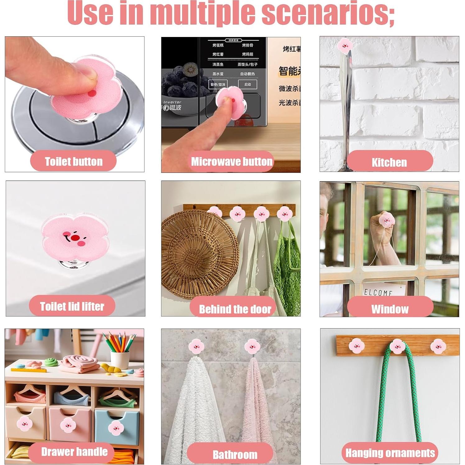 Levantador de tapa de inodoro Lasuroa, rosa/verde/blanco