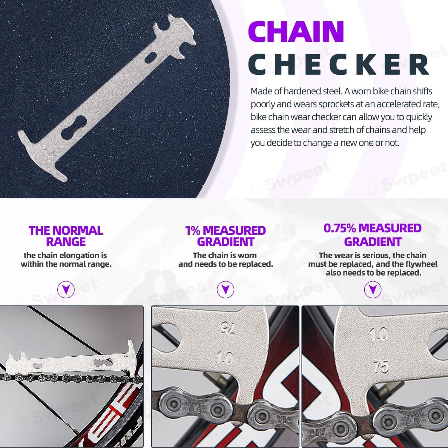 Kit de Herramientas de Reparación de Cadena de Bicicleta Swpeet 11Pcs