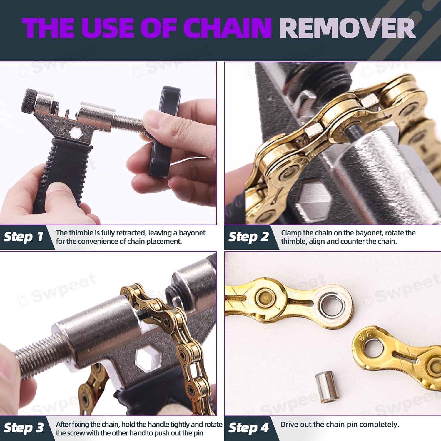 Kit de Herramientas de Reparación de Cadena de Bicicleta Swpeet 11Pcs