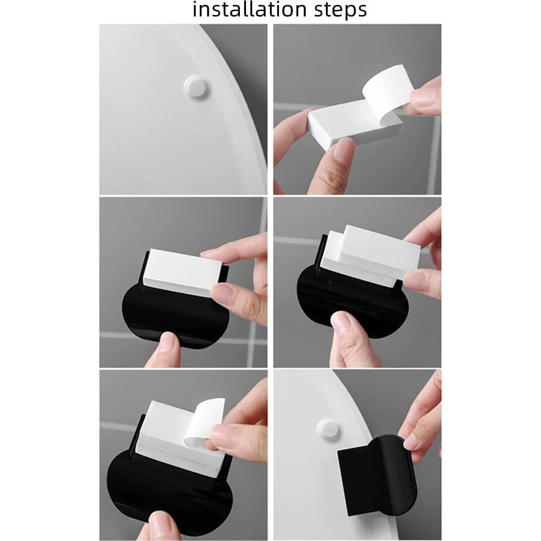 4 Piezas Elevadores de Tapa de Inodoro BRYHZKCM Blanco/Negro