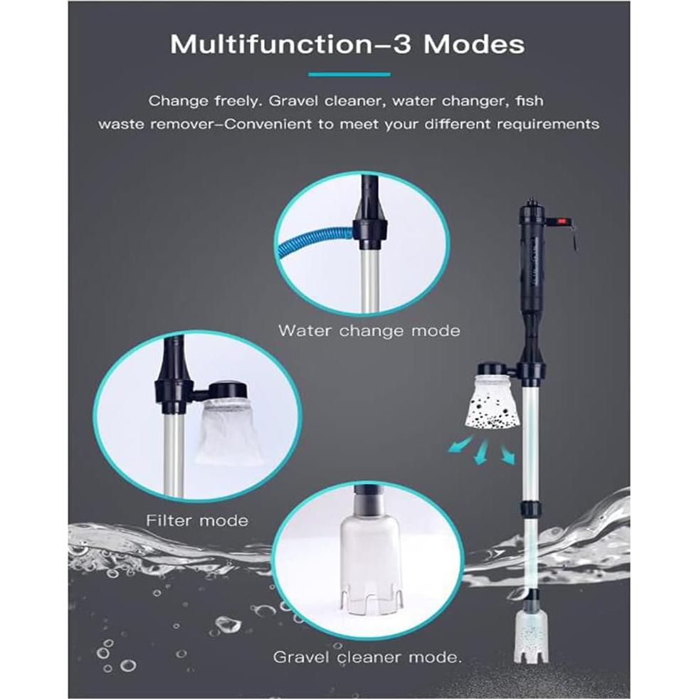 Limpiador de Acuario Eléctrico LONDAFISH 70 cm Sifón Grava