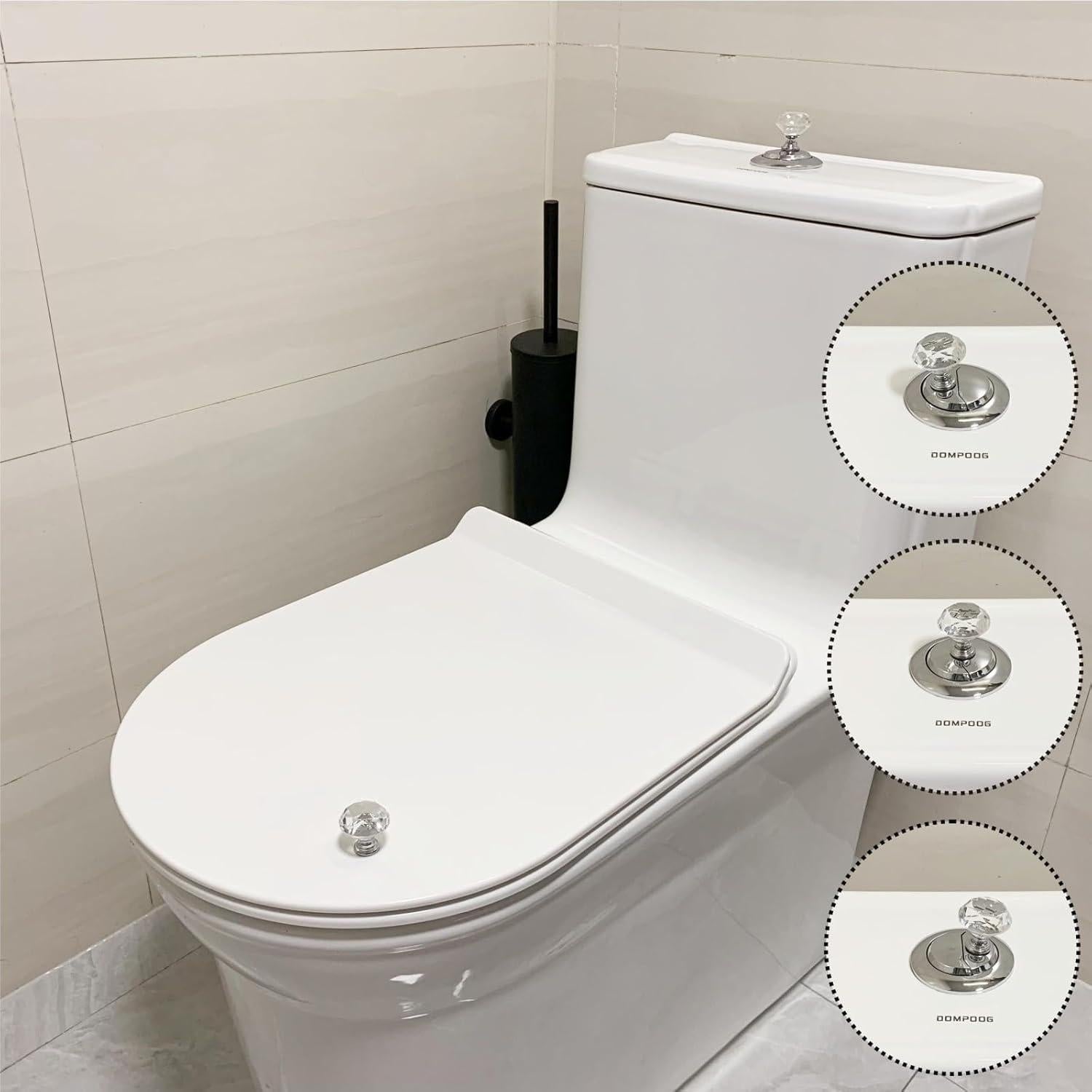 Botón de Inodoro OHNAKON Cristal Diamante 3x3cm - 2 Pack