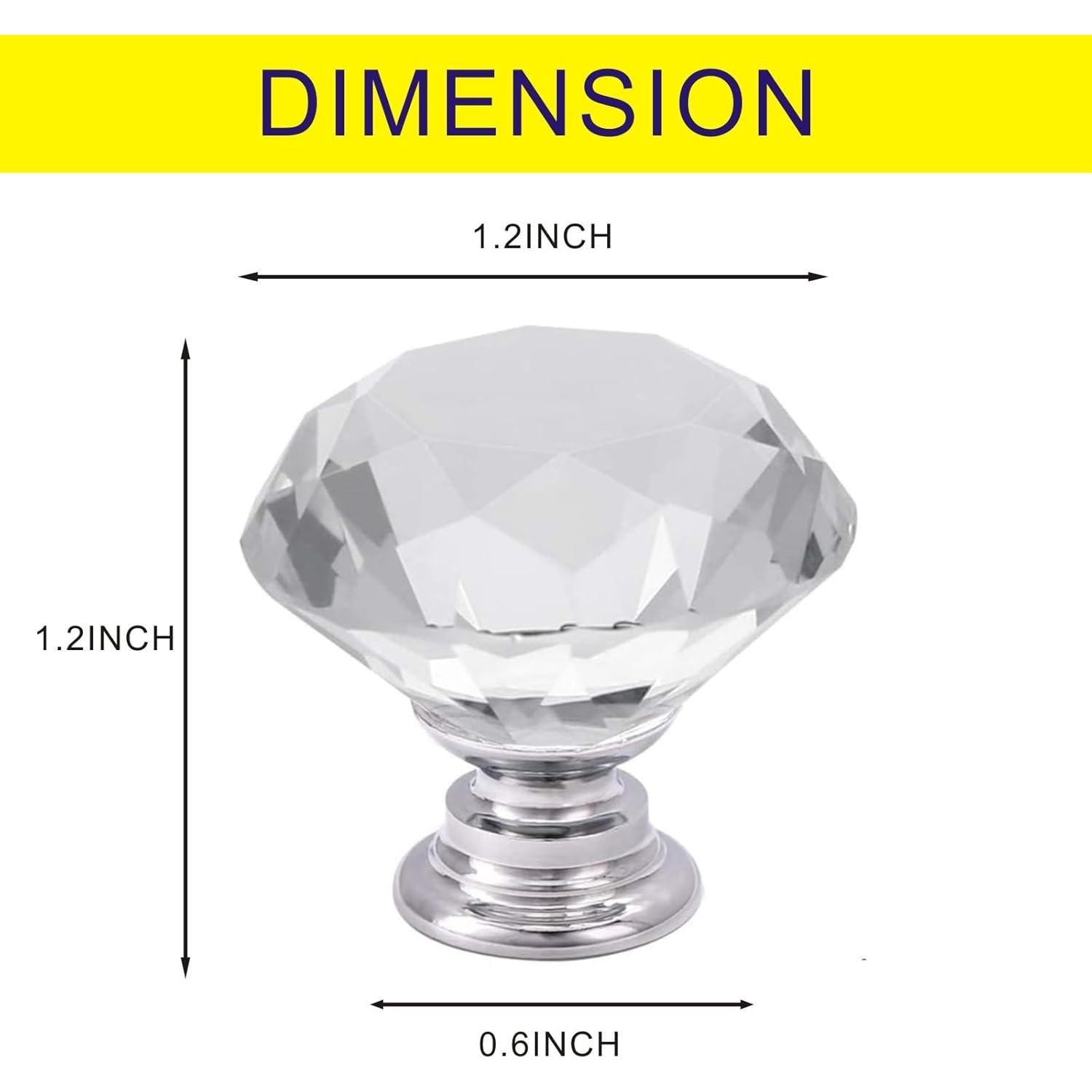 Botón de Inodoro OHNAKON Cristal Diamante 3x3cm - 2 Pack