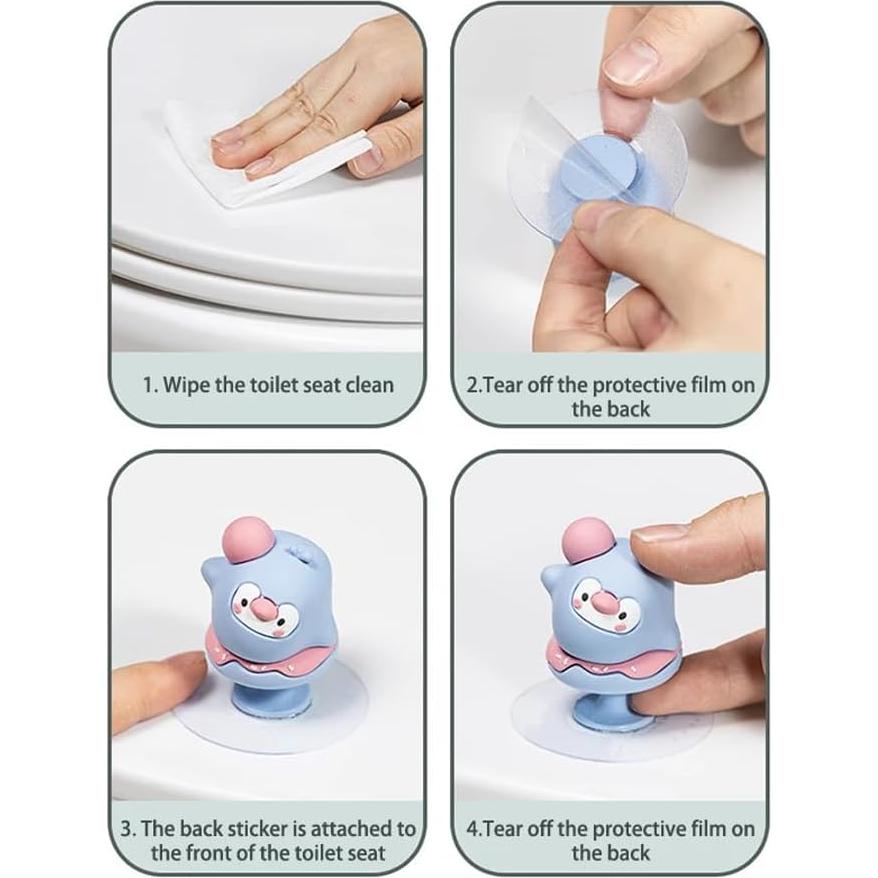 Levantadores de tapa de inodoro ARFUKA de silicona - 4 unidades