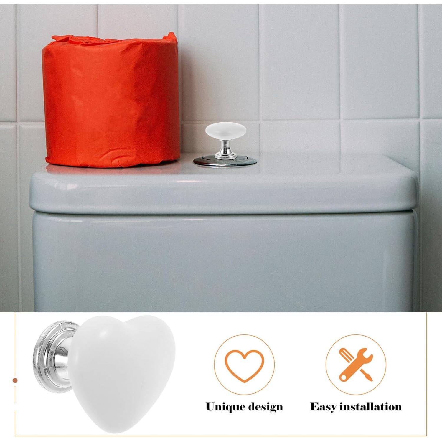 Botón de Tanque de Inodoro Hemoton Corazón 4 Piezas