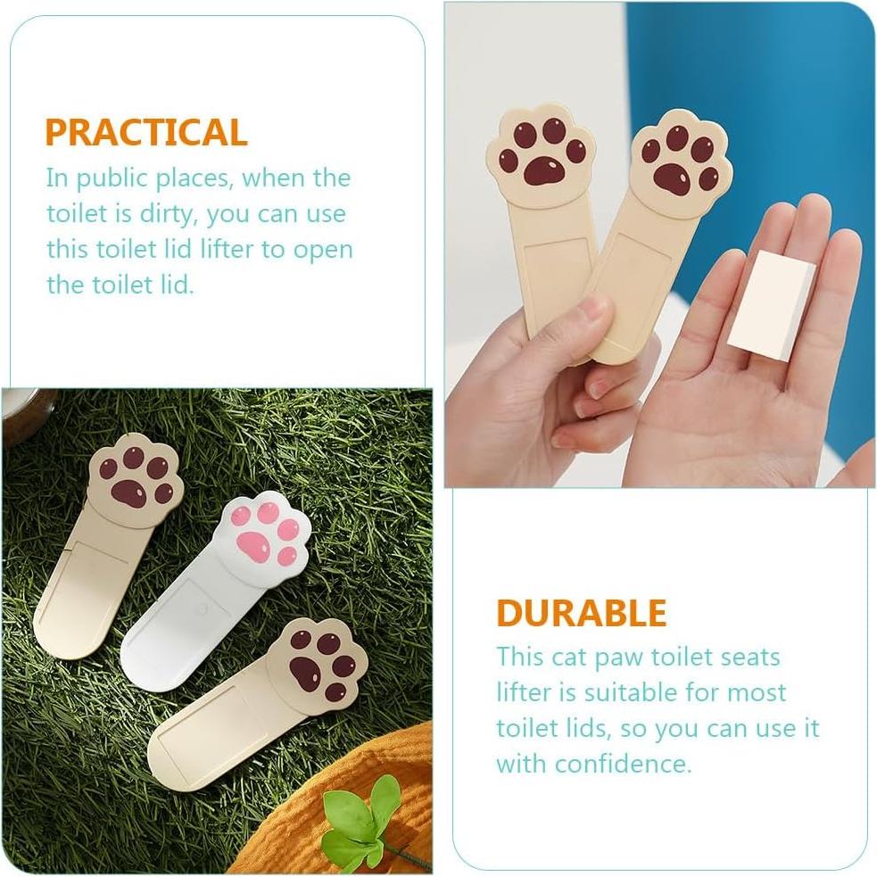 Elevador Adhesivo de Tapa de Inodoro DOITOOL 6 Piezas Café