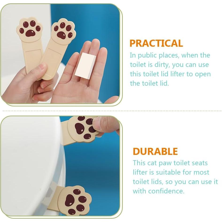 Elevador Adhesivo de Tapa de Inodoro DOITOOL 6 Piezas Café