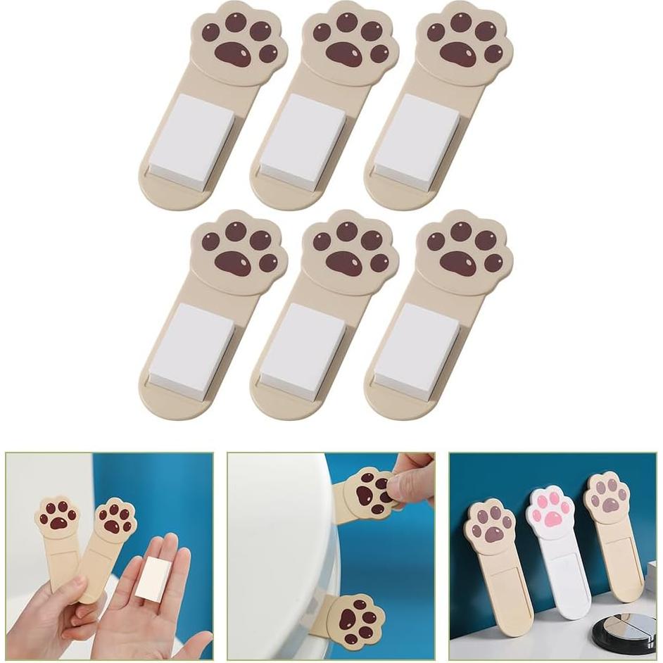 Elevador Adhesivo de Tapa de Inodoro DOITOOL 6 Piezas Café