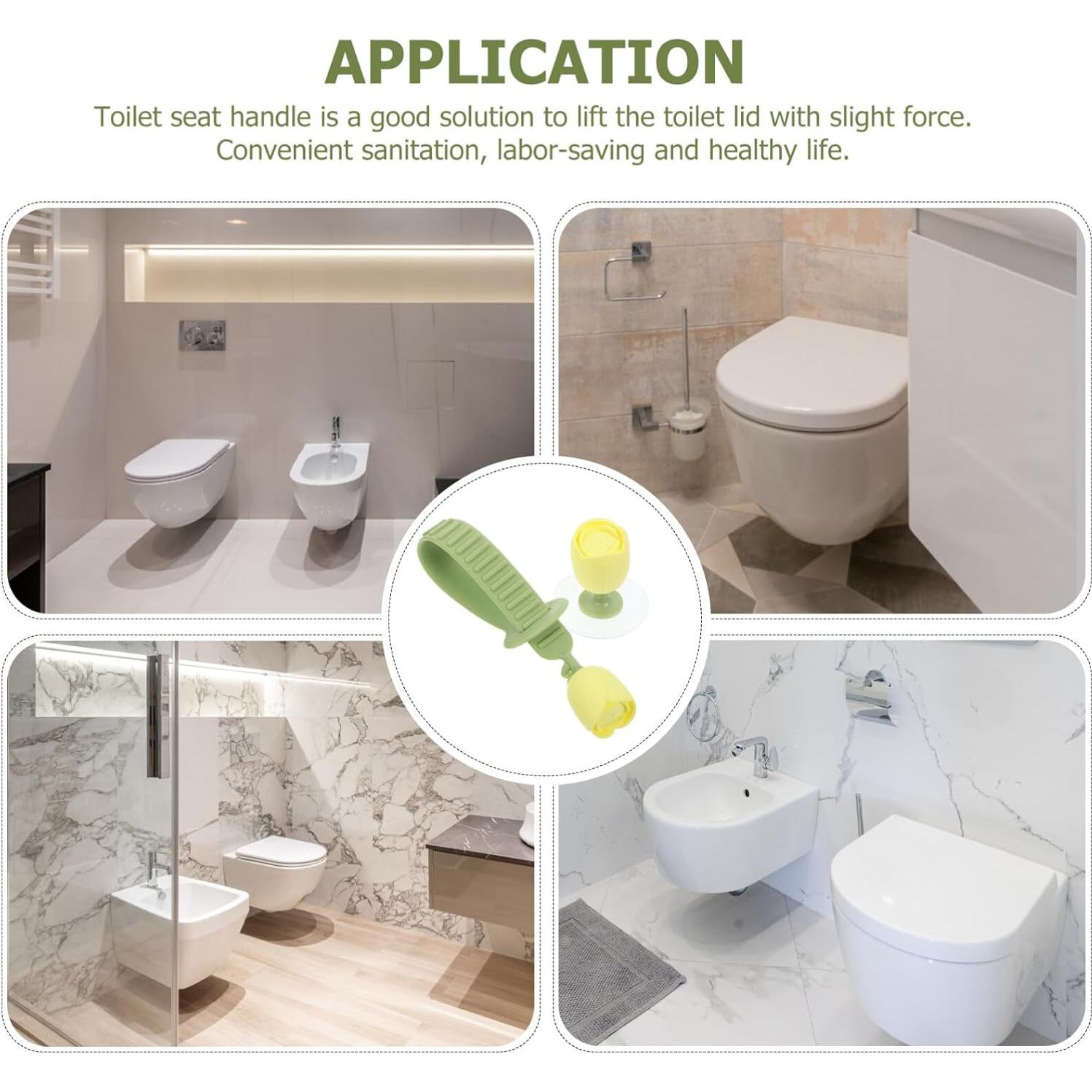 Elevador de Asiento y Tapa de Inodoro Aboofan Verde Silicona