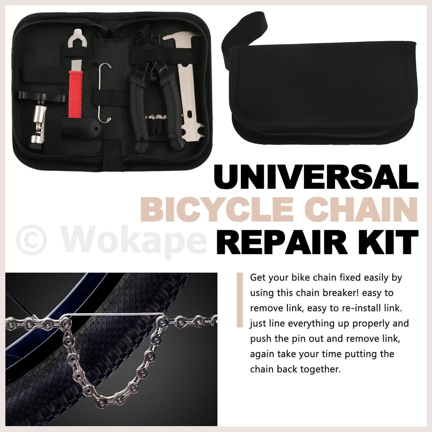 Kit de Herramientas de Cadena de Bicicleta Wokape 12 Piezas