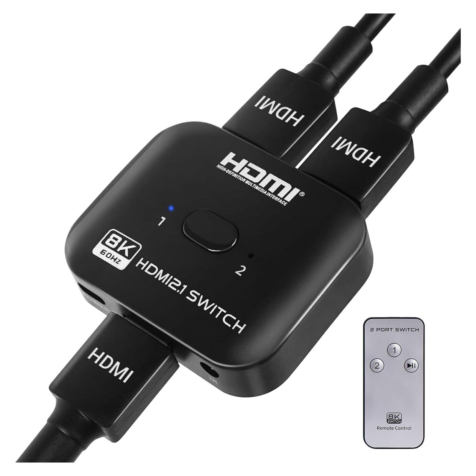 Conmutador HDMI 2.1 DGODRT 8K 60Hz 48Gbps Bidireccional