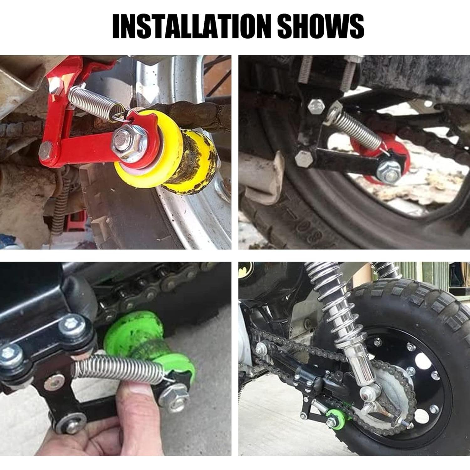 Guía de tensores de cadena motocicleta CNCMOTOK universal 3 ruedas