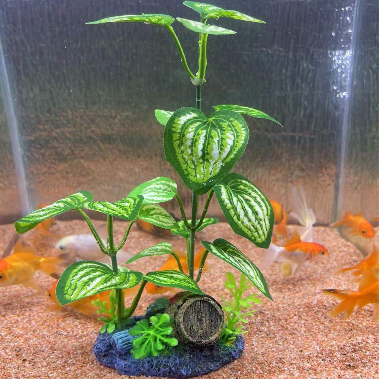Plantas de Seda para Acuario EDGCTYU - 4PCS Hierbas Verdes