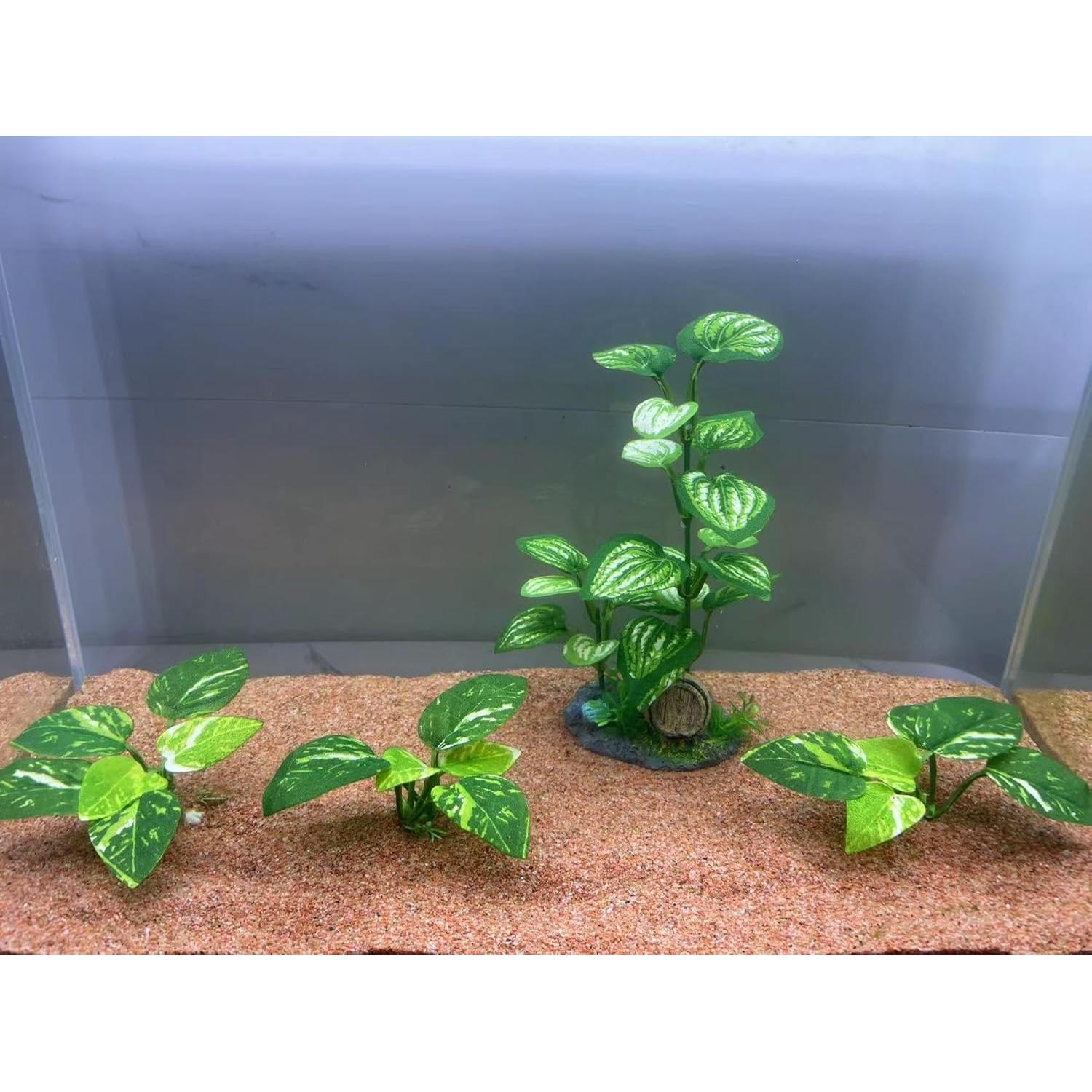 Plantas de Seda para Acuario EDGCTYU - 4PCS Hierbas Verdes