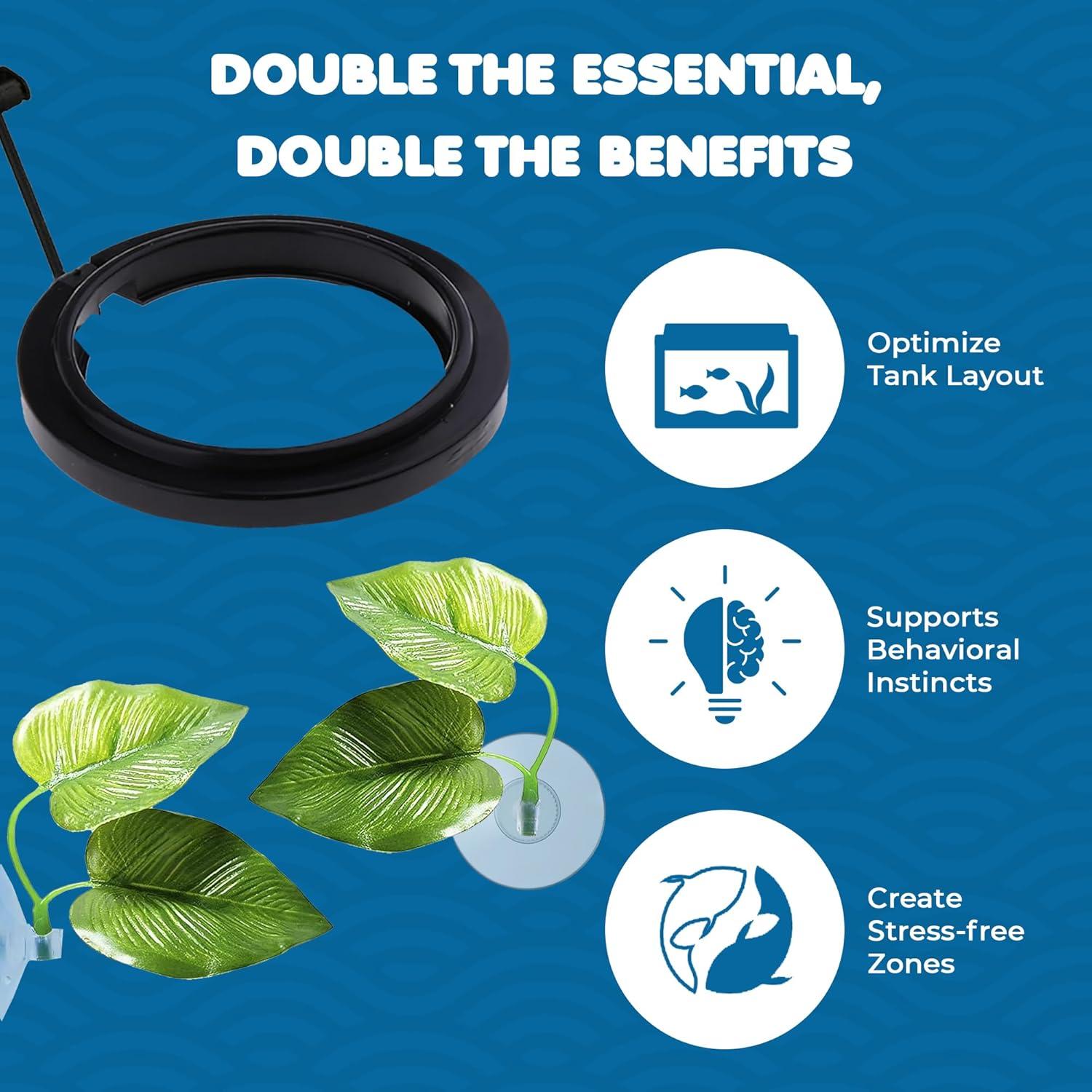 Hamacas de Hoja y Anillo Betta SunGrow - 2 Almohadillas y Alimentador