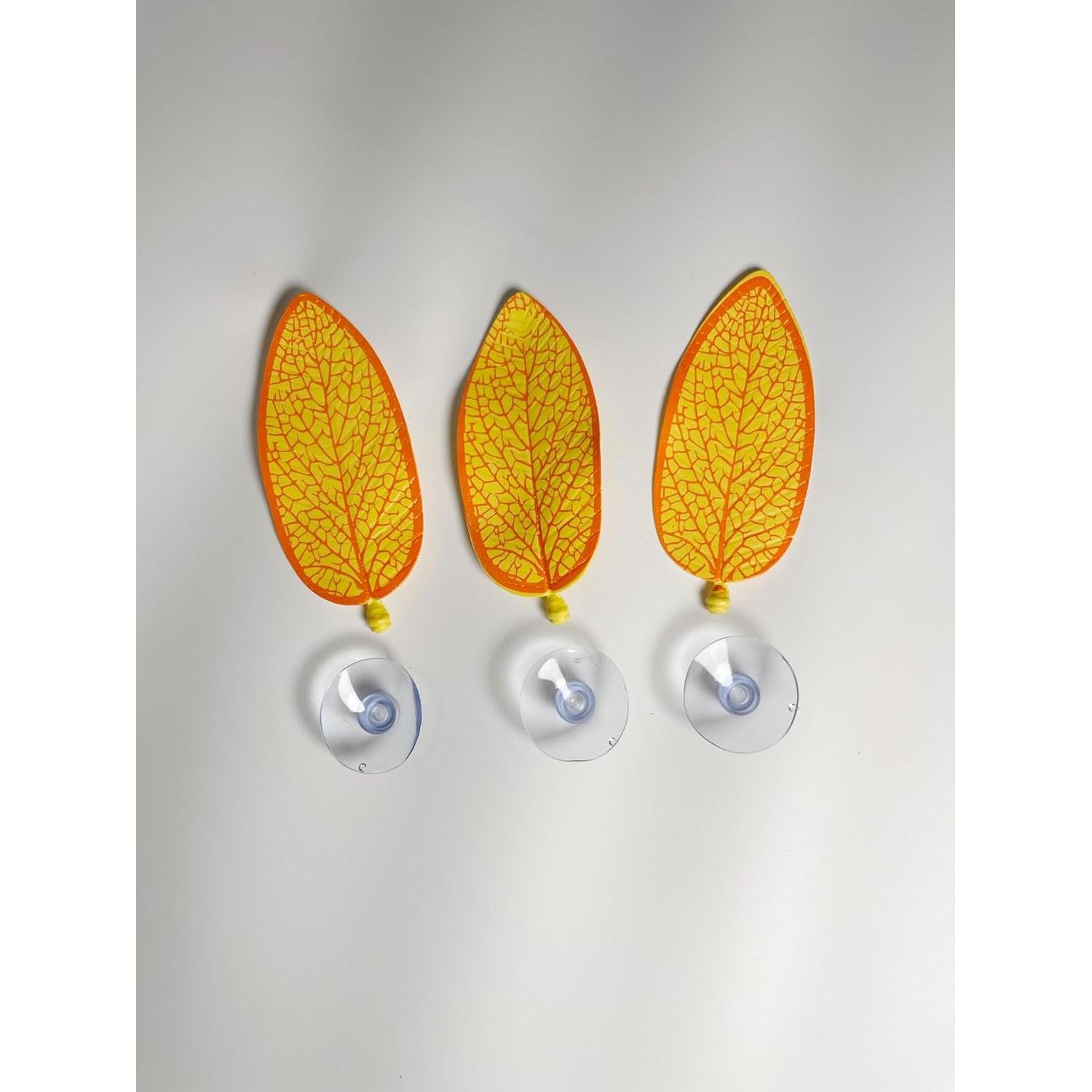 Hoja de Planta Artificial Betta Hammock 3 Pcs Amarillo