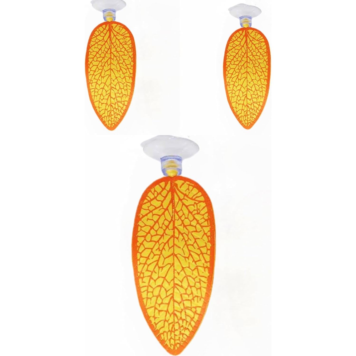 Hoja de Planta Artificial Betta Hammock 3 Pcs Amarillo