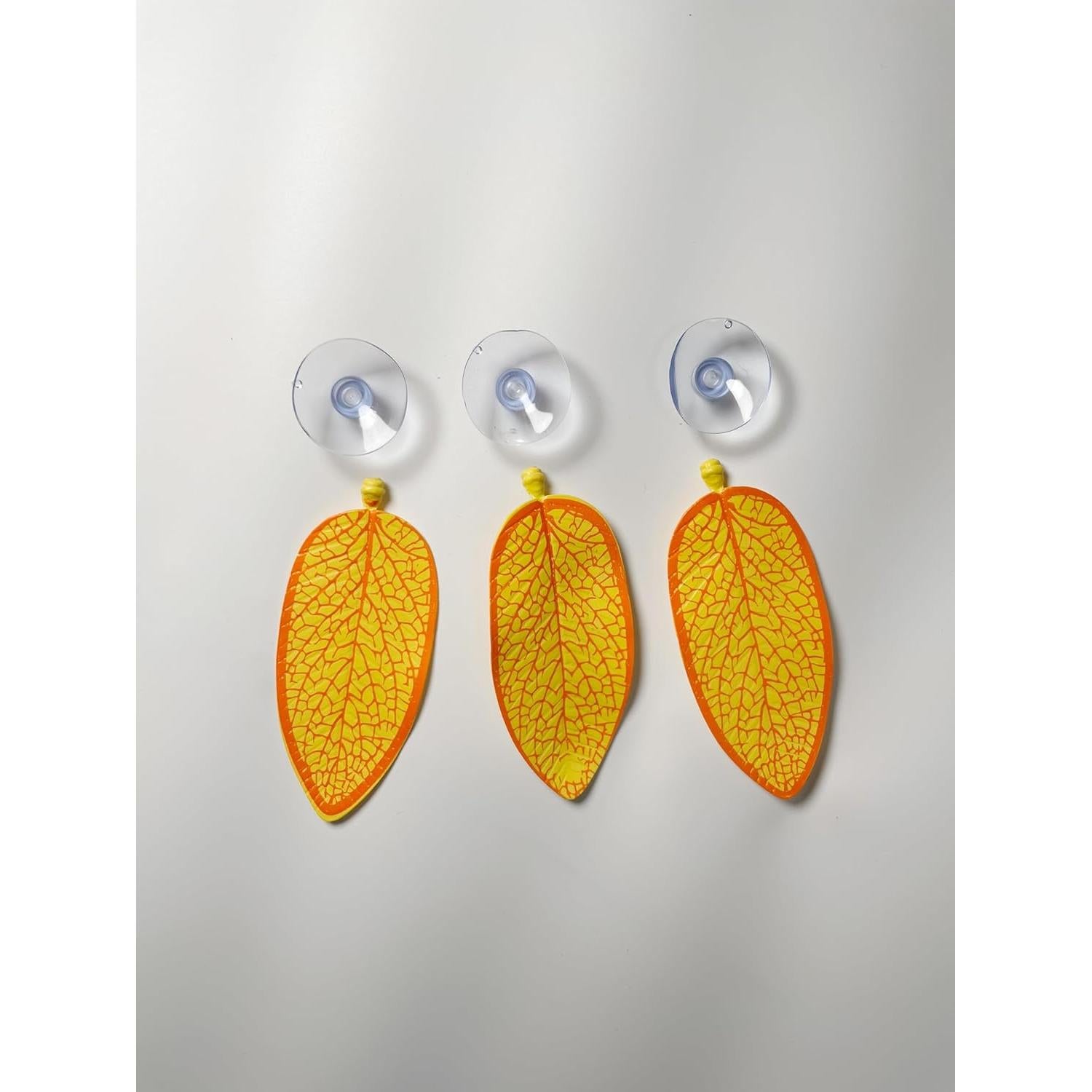 Hoja de Planta Artificial Betta Hammock 3 Pcs Amarillo