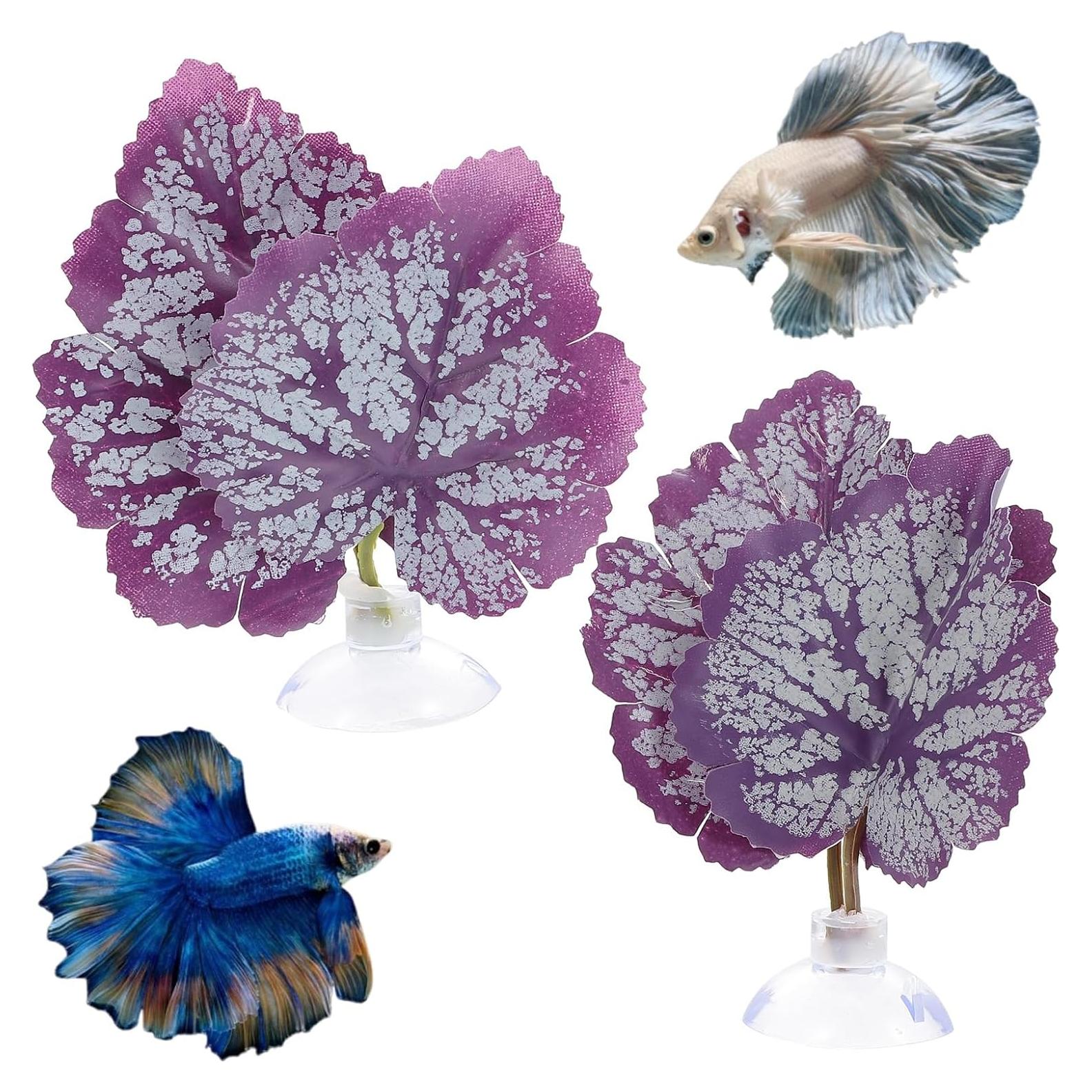 Hamaca para Betta Balacoo 2 Pcs Hoja Acuática con Ventosa