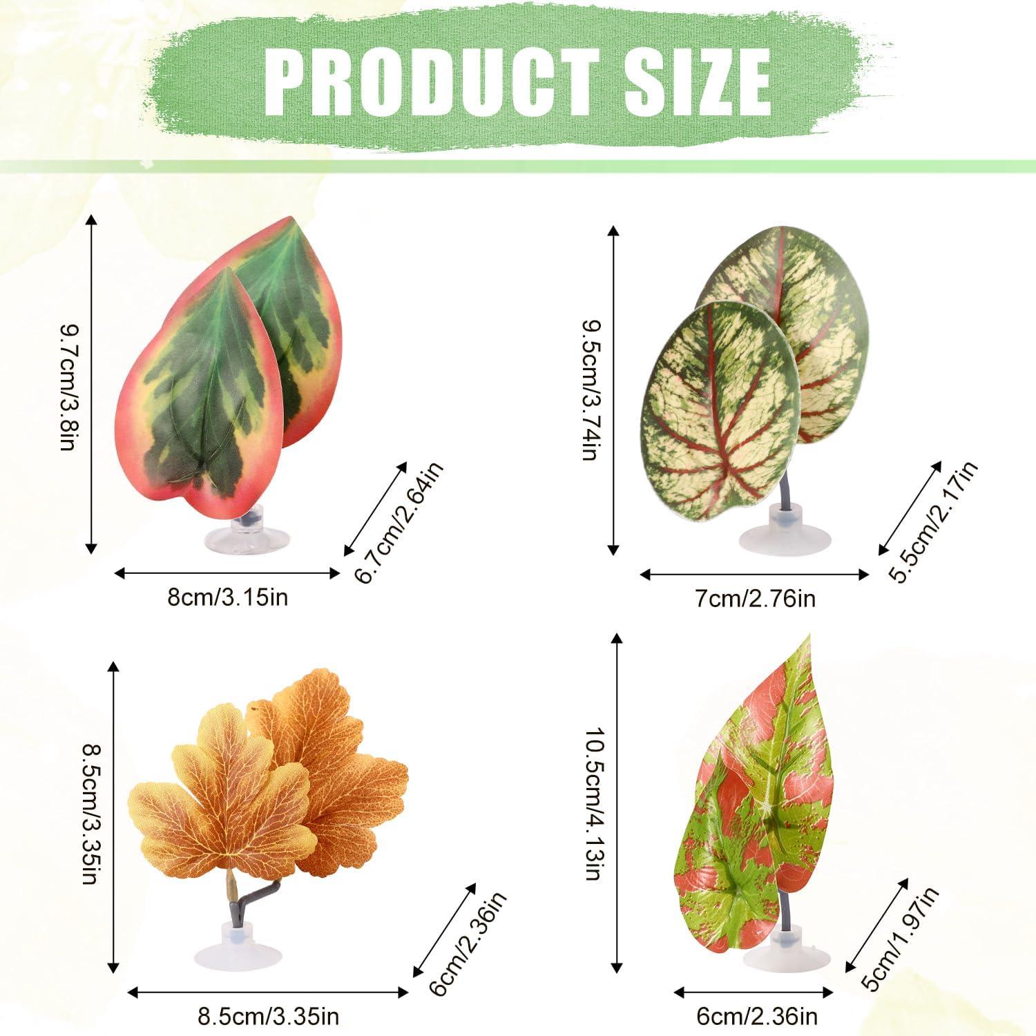 4 Hamacas de Hoja para Betta Lyreh - Decoración Acuario Verde Marrón