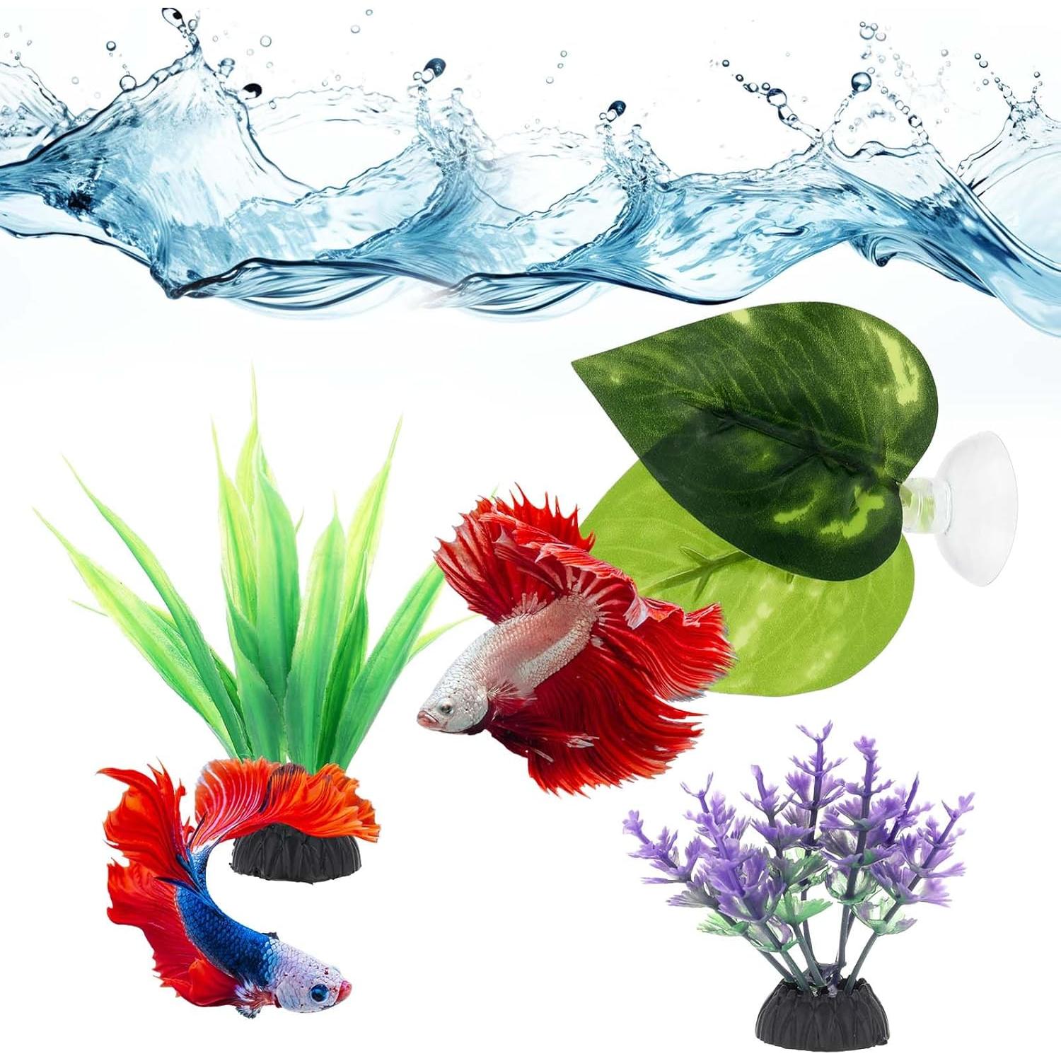 3 Piezas Decoraciones para Acuario Psyqtsuary - Plantas Artificiales
