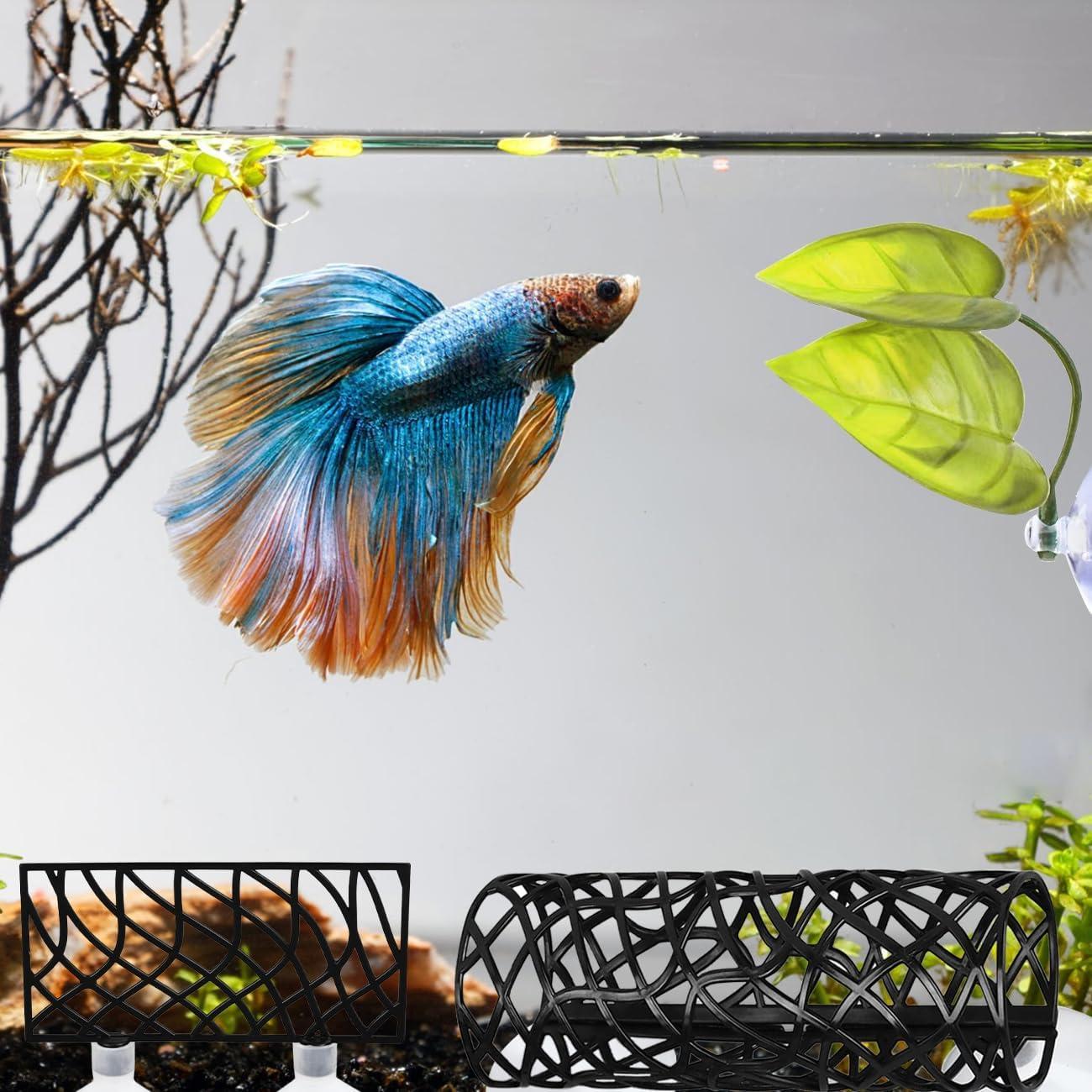 Tubo de Túnel para Peces Betta jb - Accesorios Acuario Azul