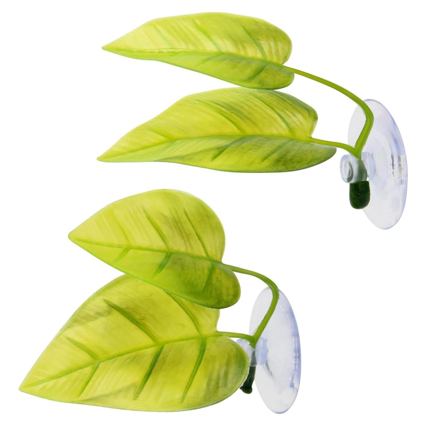 Decoraciones para Acuario KCGANI - 2 Plantas de Hoja Verde