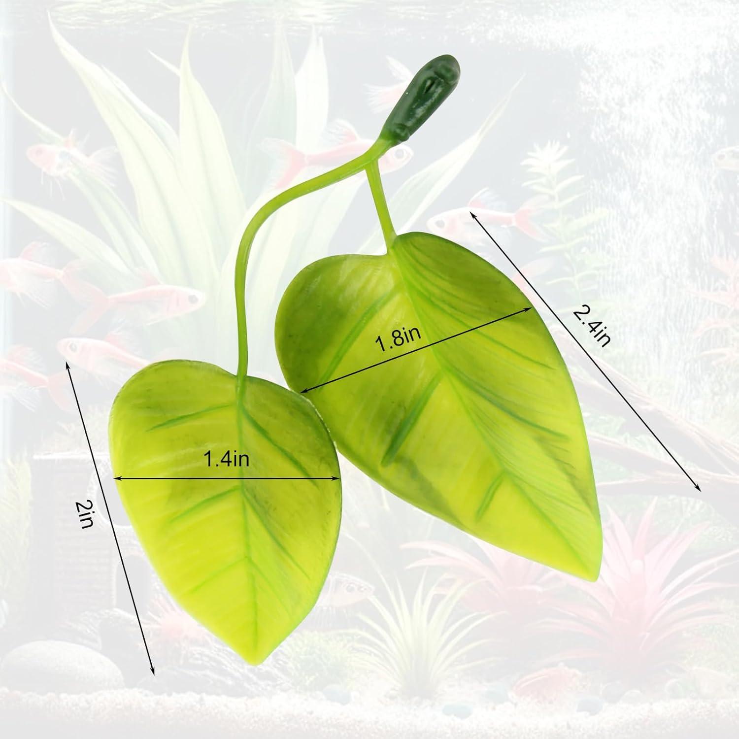 Decoraciones para Acuario KCGANI - 2 Plantas de Hoja Verde