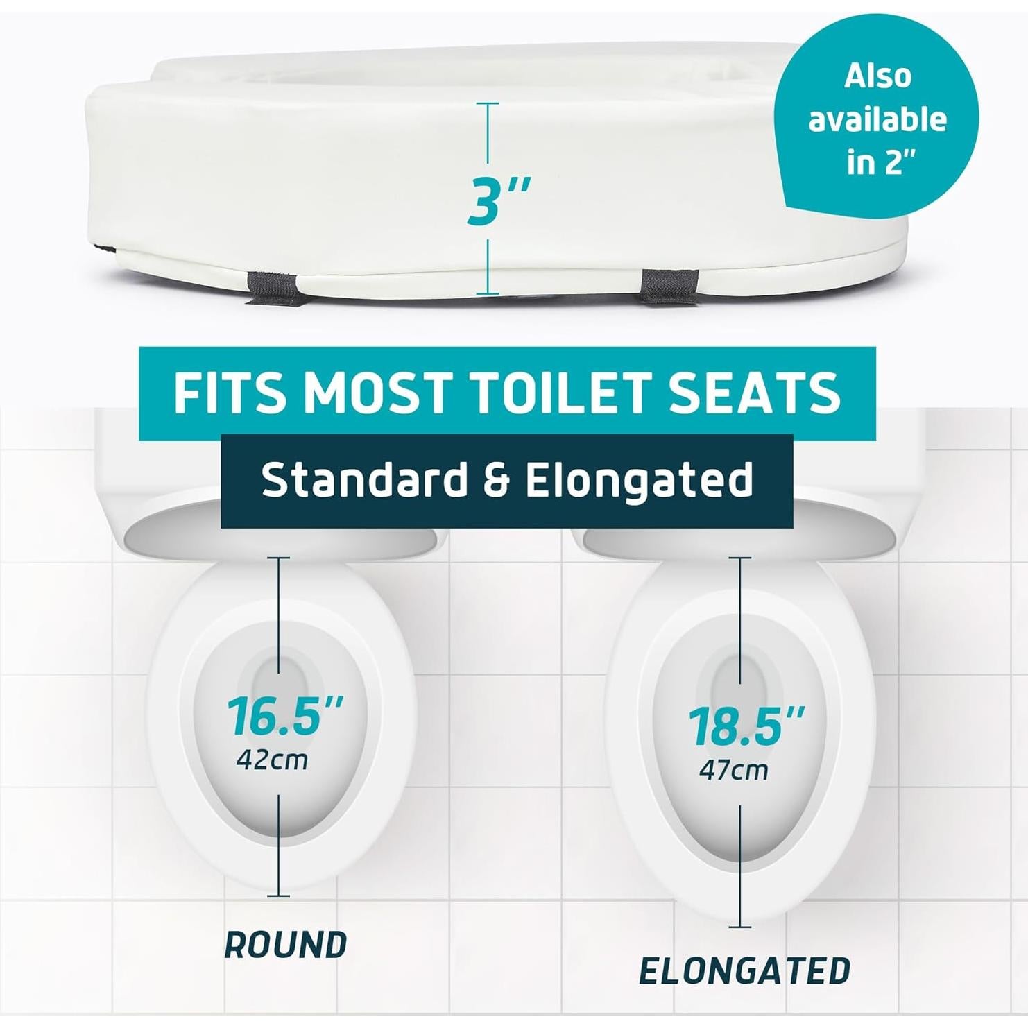 Elevador de Asiento de Inodoro Lunderg 7.62 cm Blanco Espuma