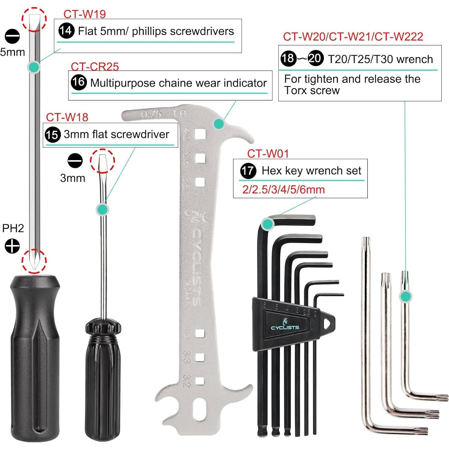 Kit de Herramientas para Bicicleta CYCLISTS 27 Piezas