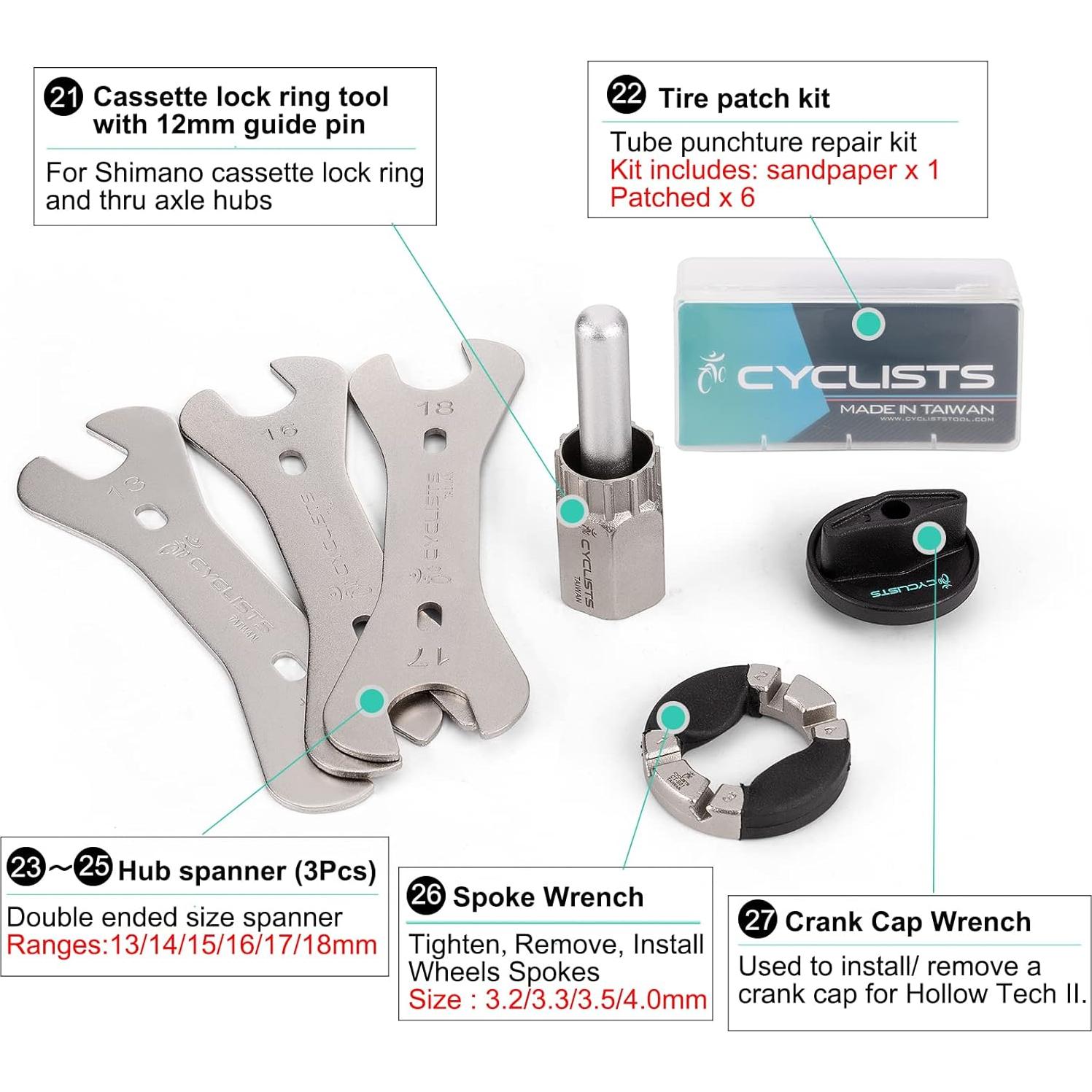 Kit de Herramientas para Bicicleta CYCLISTS 27 Piezas