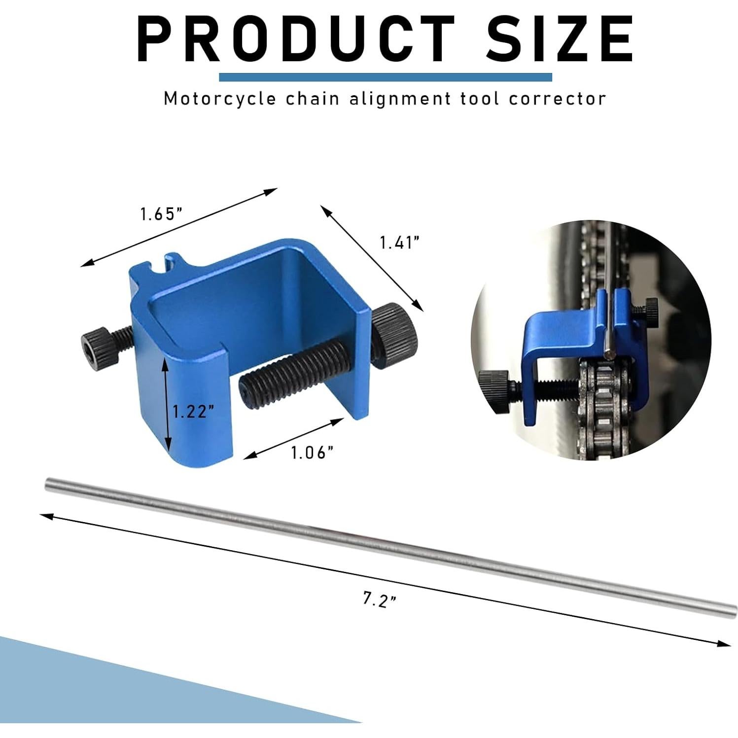 Herramienta de Alineación de Cadena KVAEY para Motocicleta Azul