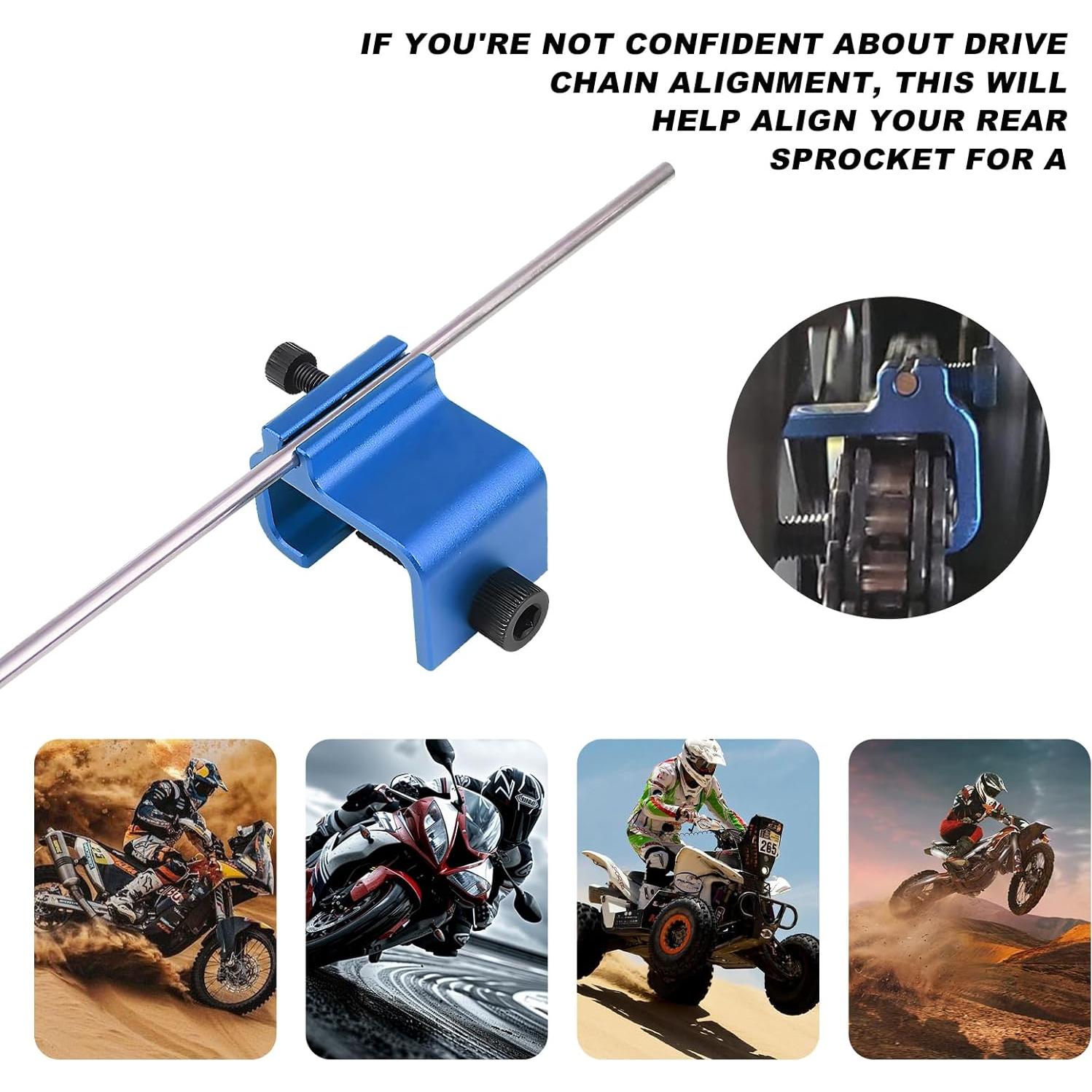 Herramienta de Alineación de Cadena KVAEY para Motocicleta Azul